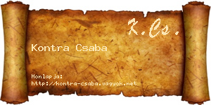 Kontra Csaba névjegykártya
